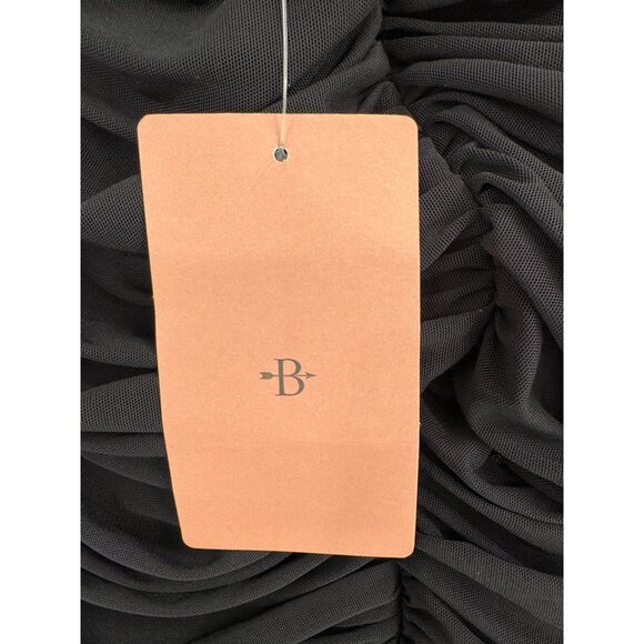 BHLDN Anthropologie Strapless Ruched Bodycon Midi Dress Women's‎ Small Black NEW - Picture 9 of 12